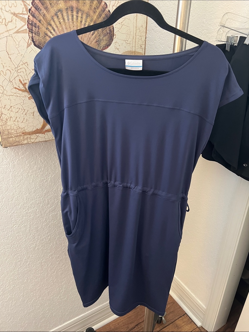 Columbia Women's Navy Short-Sleeve Drawstring Tunic Dress